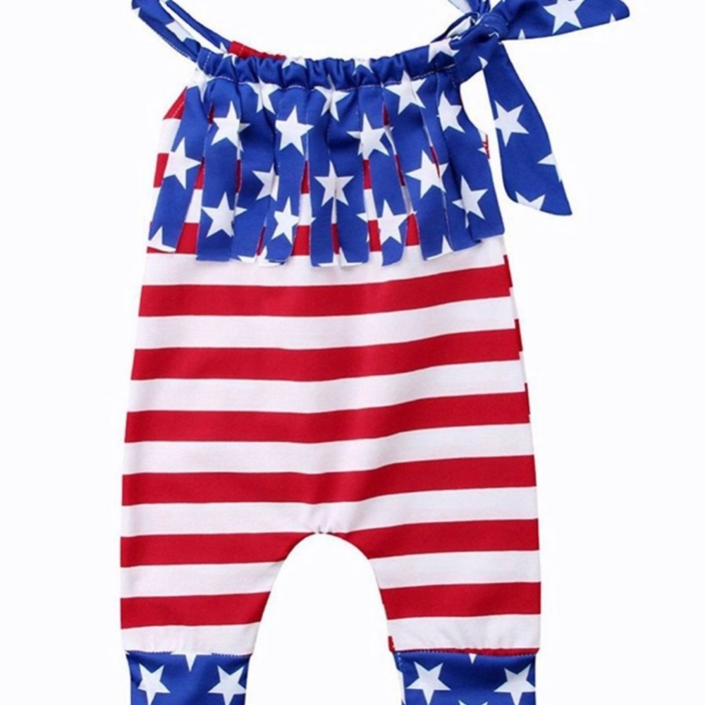 Boutique Fringe Flag Jumpsuit Romper